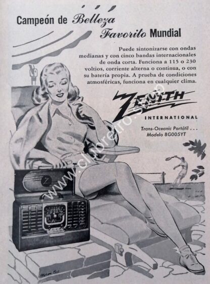 CARTEL RETRO ORIGINAL RADIOS ZENITH TRANSOCEANICO 1940s /27