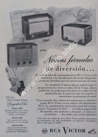 CARTEL RETRO ORIGINAL RADIOS RCA VICTOR 1940s /25