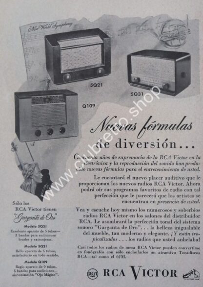 CARTEL RETRO ORIGINAL RADIOS RCA VICTOR 1940s /25