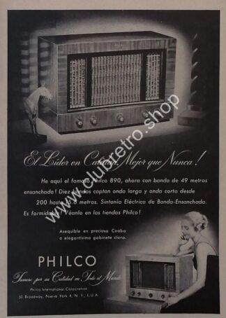 CARTEL RETRO ORIGINAL RADIOS PHILCO 890 1940s /28