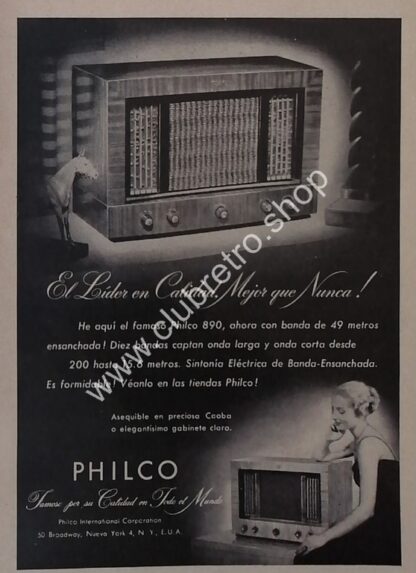 CARTEL RETRO ORIGINAL RADIOS PHILCO 890 1940s /28