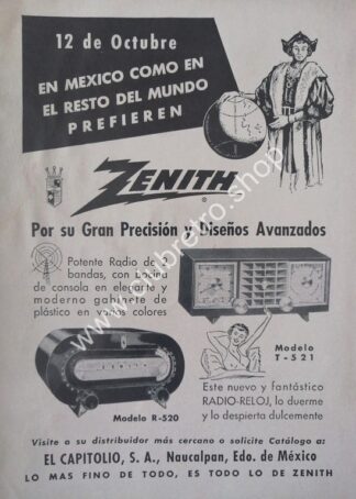 CARTEL ANTIGUO ORIGINAL. RADIOS ZENITH 1940s 6