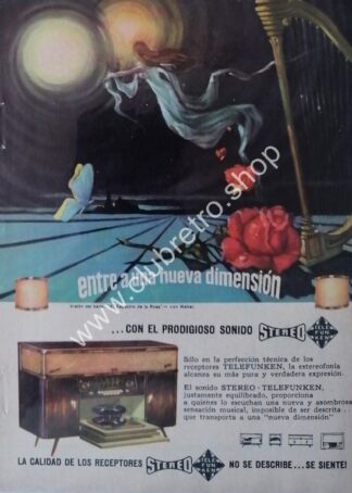 CARTEL ANTIGUO ORIGINAL. CONSOLAS TELEFUNKEN 1940s RARO
