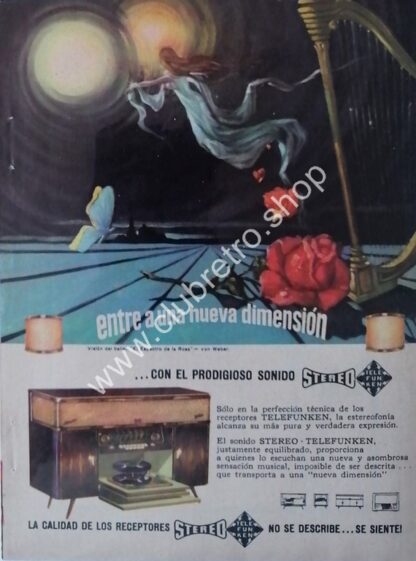 CARTEL ANTIGUO ORIGINAL. CONSOLAS TELEFUNKEN 1940s RARO