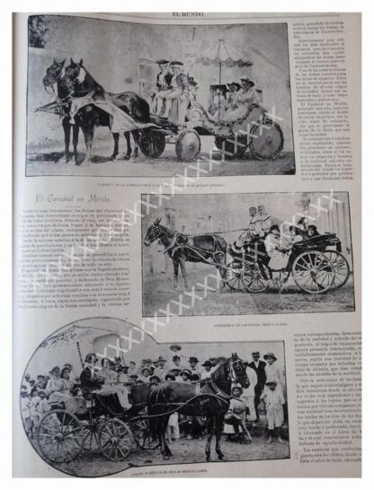 NOTA PRENSA ANTIGUA 1896 EL CARNAVAL DE MERIDA - Image 3
