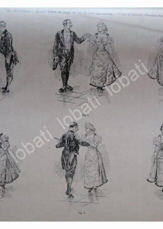GRABADO ANTIGUO EL BAILE " LA GRACIANA " 1896