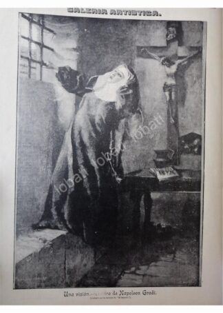 GRABADO ANTIGUO 1896 ARTE SACRO, UNA VISION