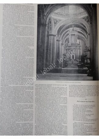 NOTA PRENSA DE 1896. CATEDRAL DE SAN LUIS POTOSI
