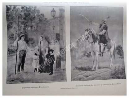2 GRABADOS ANTIGUOS 1896, SEMANA SANTA EN MEXIO - Image 3