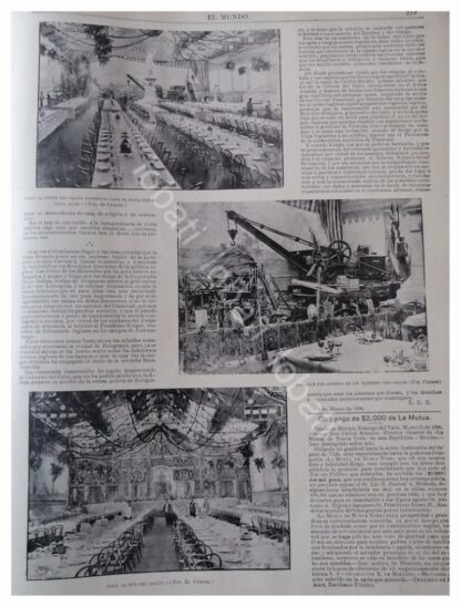 NOTICIA Y PORTADA ANTIGUA 1896 BANQUETE A PORFIRIO DIAZ - Image 3