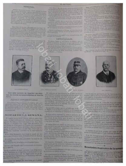 NOTICIA Y PORTADA ANTIGUA 1896 BANQUETE A PORFIRIO DIAZ - Image 4