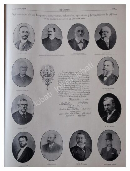 NOTA DE PRENSA ANTIGUA EMPRESARIOS MEXICANOS 1896