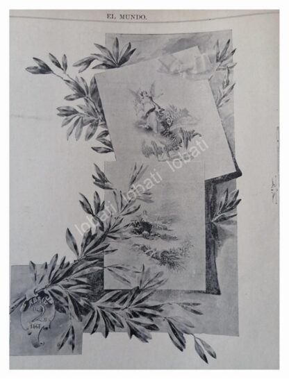 NOTA Y GRABADO ANTIGUO 1896 PORFIRIO DIAZ Y BANQUETE - Image 5