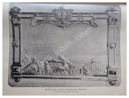 NOTA Y GRABADO ANTIGUO 1896 PORFIRIO DIAZ Y BANQUETE - Image 6