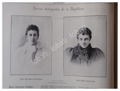 GRABADO ANTIGUO DAMAS DE SOCIEDAD/ DE JOSE LUPERCIO 1896 - Image 3