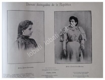 GRABADO ANTIGUO DAMAS DE SOCIEDAD/ DE JOSE LUPERCIO 1896 - Image 2
