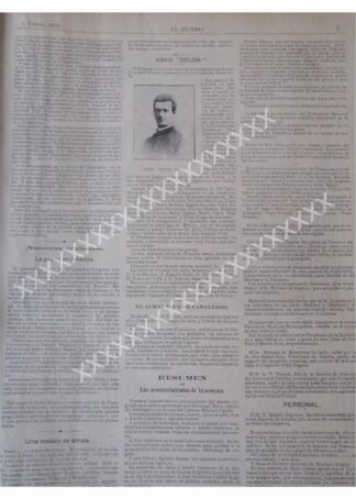 NOTA DE PRENSA 1896 INAUGURAN EL ASILO COLON D.F