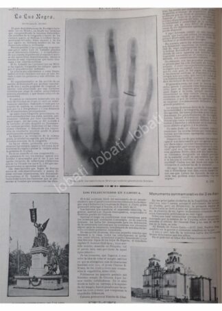 NOTA PRENSA ANTIGUA. DESCUBREN RAYOS X 1896 Y MAS
