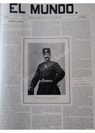 PORTADA ANTIGUA 1896 ASESINATO DEL SHA DE PERSIA