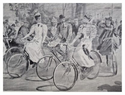 NOTAS Y GRABADO ANTIGUO 1896 CICLISTAS DE LONDRES ETC - Image 3