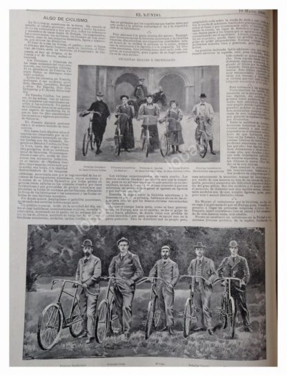NOTAS Y GRABADO ANTIGUO 1896 CICLISTAS DE LONDRES ETC - Image 4