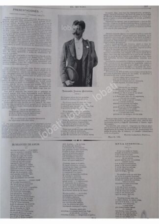 NOTA PRENSA ANTIGUA 1896 FERNANDO JUANES G. GUTIERREZ