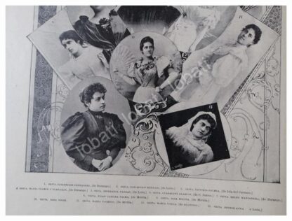 GRABADO ANTIGUO 1896 DAMAS DE LA ALTA SOCIEDAD PORFIRIANA - Image 2