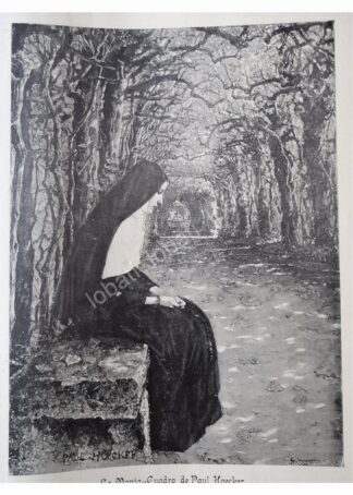 GRABADO RELIGIOSO ANTIGUO 1896 MONJA / ARTE SACRO
