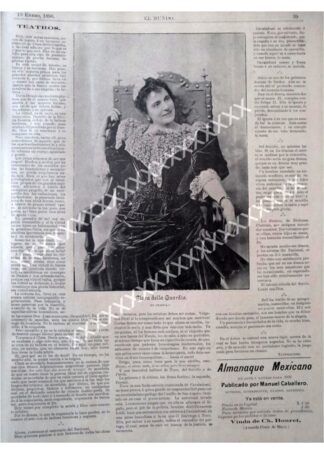 NOTA DE PRENSA 1896 LA ACTRIZ CLARA DELLA GUARDIA