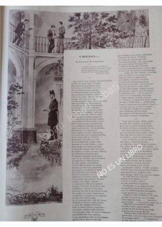 GRABADO ANTIGUO 1896 CREDO. JOAQUIN D. CASASUS /CUENTO