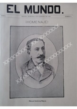 PORTADA ANTIGUA MUERE MANUEL GUTIERREZ NAJERA 1896