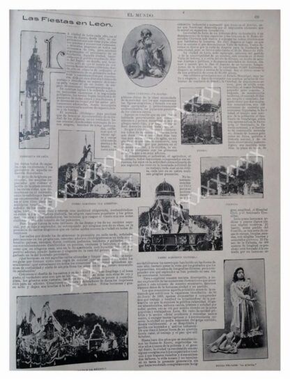 NOTA DE PRENSA 1896 FIESTAS DE LEON GUANAJUATO. - Image 2