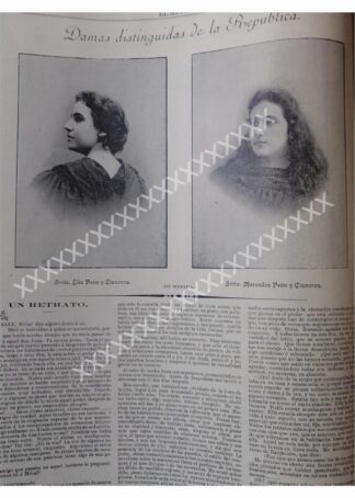 NOTA DE PRENSA, ELIA Y MERCEDES PEON CISNEROS . 1896