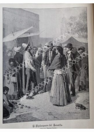 GRABADO ANTIGUO 1896 JESUS MARTINEZ CARRION, BARRIO
