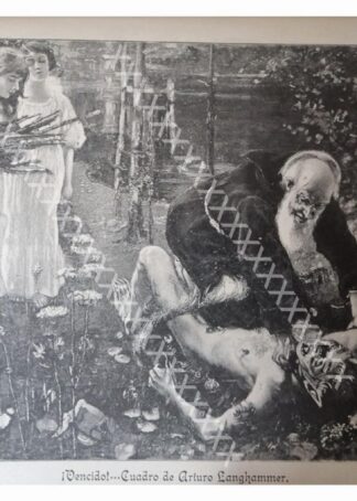 GRABADO ANTIGUO 1896 ARTE SACRO DE ARTHUR LANGHAMMER