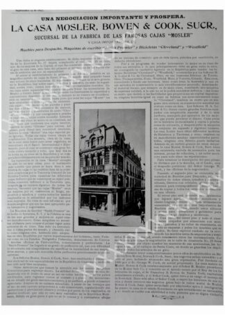 CARTEL ANTIGUO ORIGINAL DE 1897 CASA MOSLER BOWEN & COOK