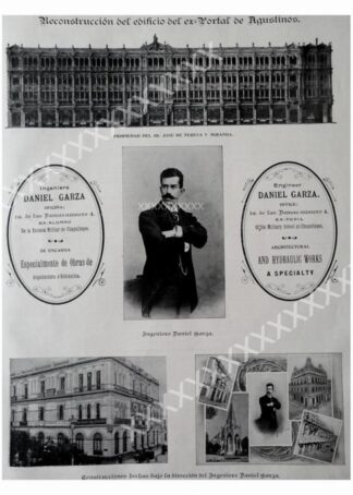 CARTEL ANTIGUO ORIGINAL DE 1897 ARQUITECTO DANIEL GARZA