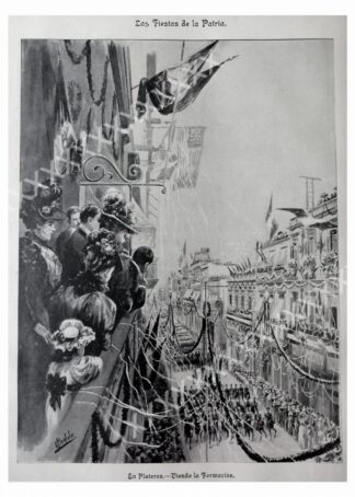 CARTEL ANTIGUO ORIGINAL DE 1897 FIESTAS PATRIAS, DE CARLOS ALCALDE