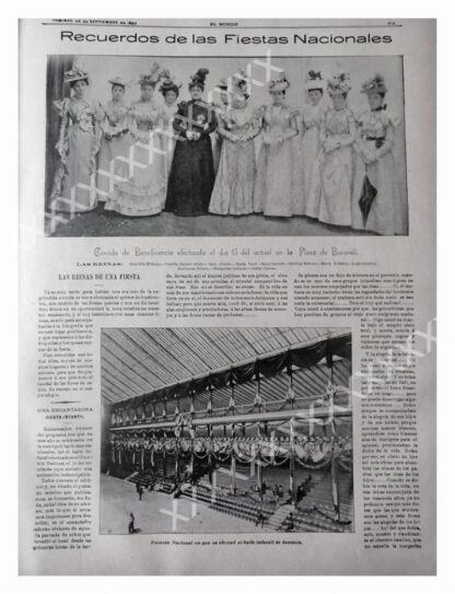 CARTEL ANTIGUO ORIGINAL DE 1897 DAMAS Y NIÑOS ALTA SOCIEDAD PORFIRIANA - Image 2