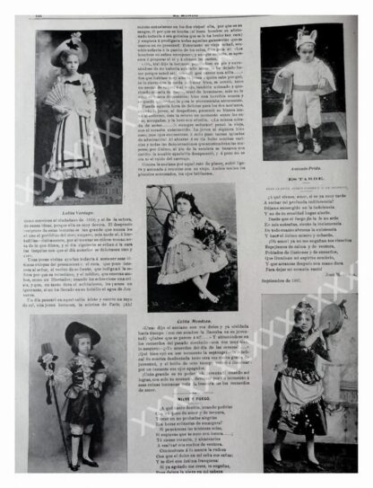 CARTEL ANTIGUO ORIGINAL DE 1897 DAMAS Y NIÑOS ALTA SOCIEDAD PORFIRIANA - Image 3