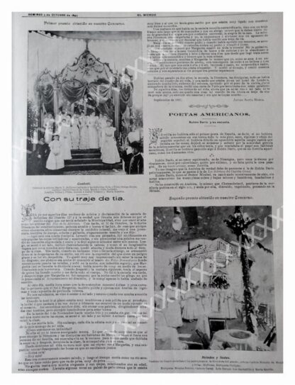 CARTEL ANTIGUO ORIGINAL DE 1897 KERMESSE EN SANTA MONICA D.F - Image 2