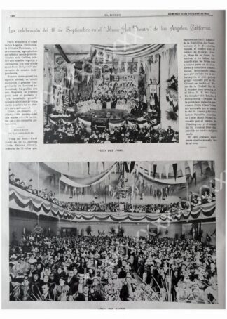 CARTEL ANTIGUO ORIGINAL DE 1897 TEATRO MUSIC HALL DE LOS ANGELES