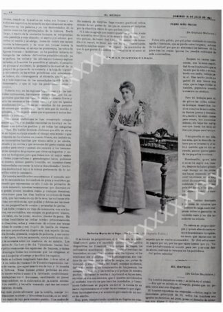 CARTEL ANTIGUO ORIGINAL DE 1897 DAMA DE LA EPOCA, FOTO VALLETO HNOS ASM