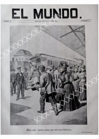 PORTADA ANTIGUA ORIGINAL  1897 DE JOSE Ma. VILLASANA. TARDE