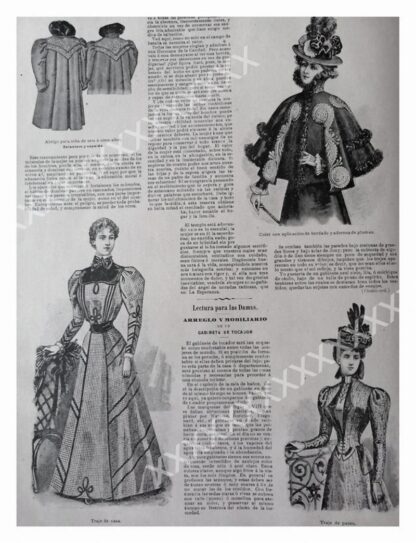 CARTEL ANTIGUO ORIGINAL DE 1897 VESTIDOS DE LA EPOCA /49