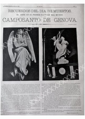 CARTEL ANTIGUO ORIGINAL DE . 1897 EL PANTEON DE GENOVA