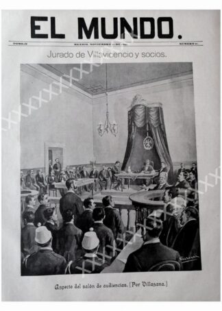 CARTEL ANTIGUO ORIGINAL DE REPORTAJE ANTIGUO 1897 EL CASO VILLAVICENCIO (CASO ARROYO)