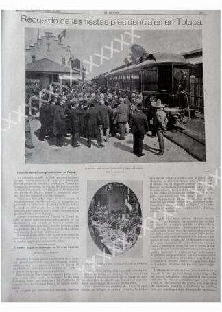 CARTEL ANTIGUO ORIGINAL DE 1897 PORFIRIO DIAZ EN FIESTAS DE TOLUCA
