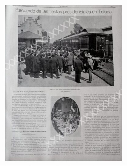 CARTEL ANTIGUO ORIGINAL DE 1897 PORFIRIO DIAZ EN FIESTAS DE TOLUCA