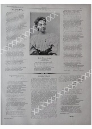 CARTEL ANTIGUO ORIGINAL DE 1897 DOLORES LICEAGA FERNANDEZ ASM